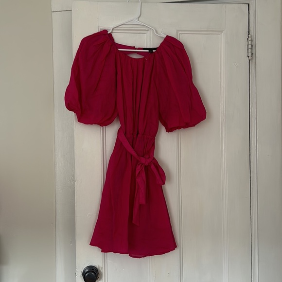 Banana Republic Ramie Open-Back Dress in Dark Magenta- XS - Picture 4 of 7